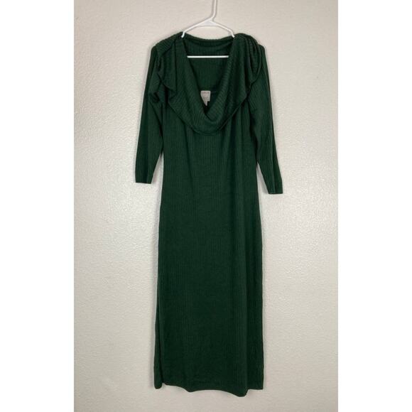 Jeannie Mai Green Dress INC Knit Sweater Dress Off Shoulder Maxi Midi Plus 2X - Picture 2 of 12
